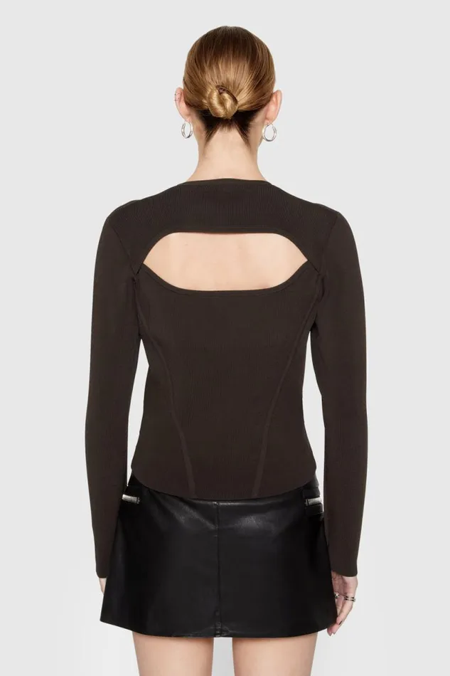 Rebecca Minkoff Tops Bonnie Long Sleeve Black Coffee 8211 Clothing Rebecca Minkoff Tops Bonnie Long Sleeve Black Coffee 8211 Clothing
