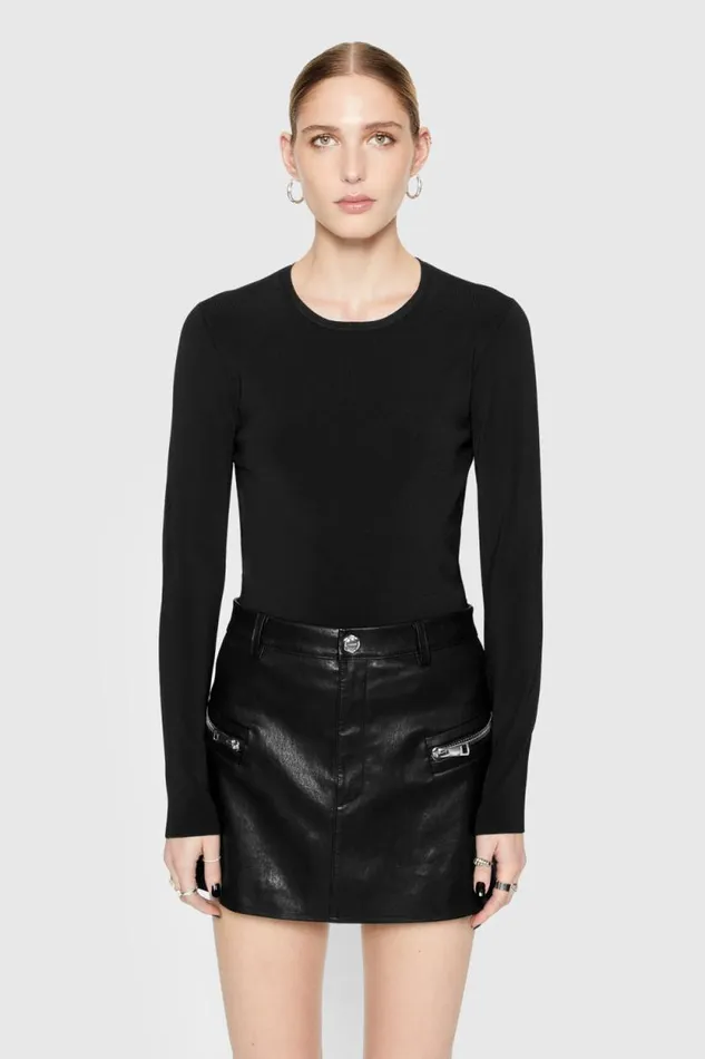 Rebecca Minkoff Tops Bonnie Long Sleeve True Black 8211 Clothing