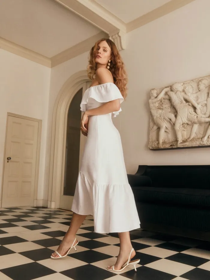 Reformation Dresses Baela Linen Dress White 8211 Women