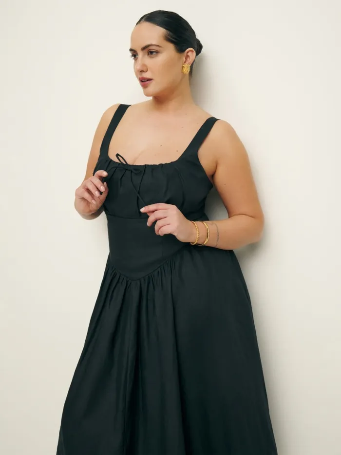 Reformation Dresses Balia Linen Dress Es Black 8211 Women Reformation Dresses Balia Linen Dress Es Black 8211 Women
