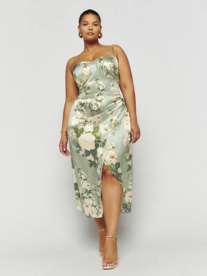 Reformation Dresses Marguerite Silk Dress Es Tarragon 8211 Women Reformation Dresses Marguerite Silk Dress Es Tarragon 8211 Women