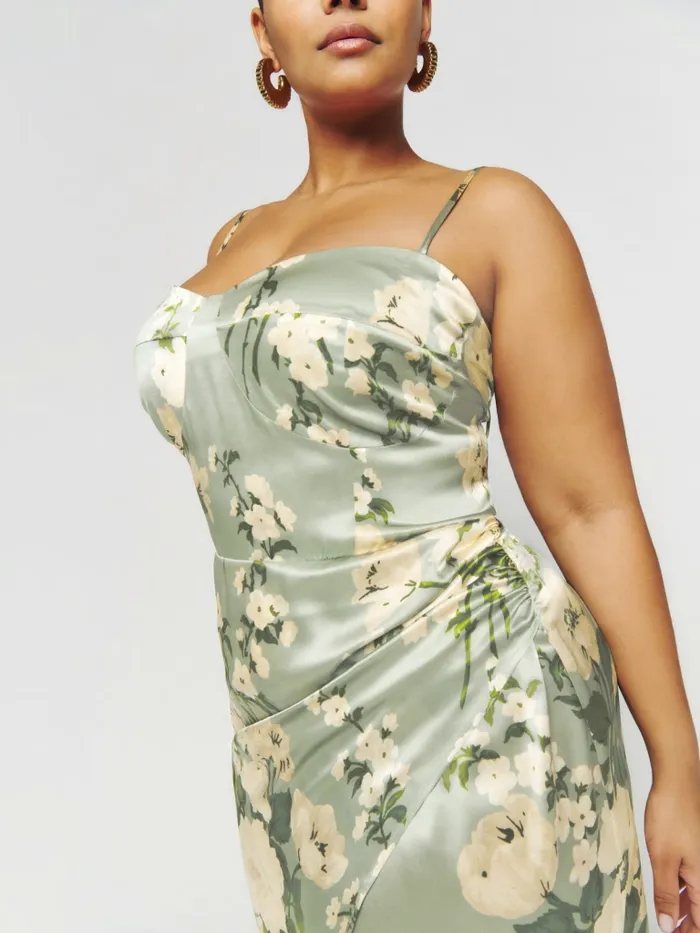 Reformation Dresses Marguerite Silk Dress Es Tarragon 8211 Women Reformation Dresses Marguerite Silk Dress Es Tarragon 8211 Women