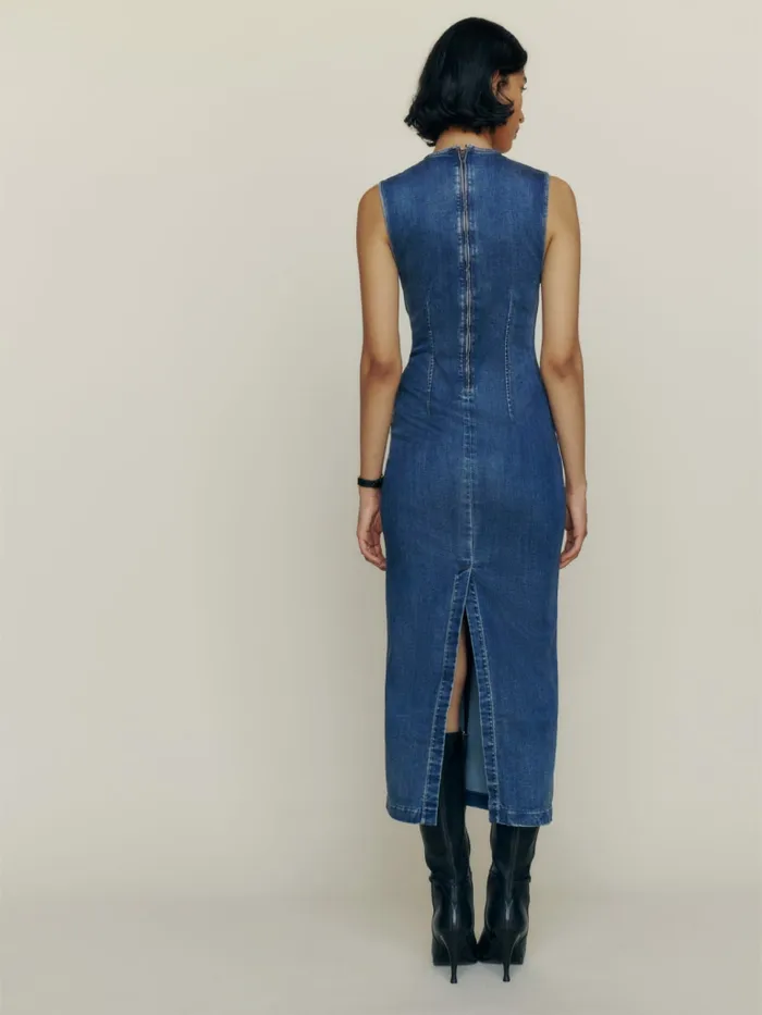 Reformation Dresses Petites Kendi Denim Midi Dress Bleu 8211 Women Reformation Dresses Petites Kendi Denim Midi Dress Bleu 8211 Women
