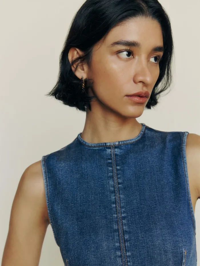 Reformation Dresses Petites Kendi Denim Midi Dress Bleu 8211 Women Reformation Dresses Petites Kendi Denim Midi Dress Bleu 8211 Women