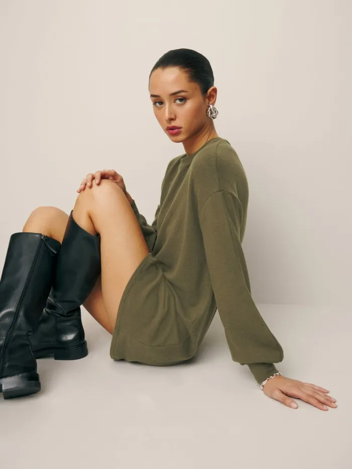 Reformation Dresses Radlee Knit Dress Dark Olive 8211 Women Reformation Dresses Radlee Knit Dress Dark Olive 8211 Women