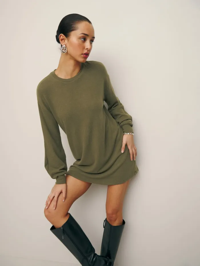 Reformation Dresses Radlee Knit Dress Dark Olive 8211 Women Reformation Dresses Radlee Knit Dress Dark Olive 8211 Women