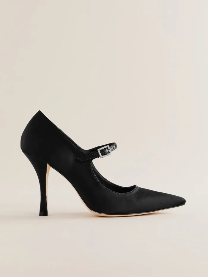 Reformation Heels Polly Mary Jane Pump Black Satin 8211 Women Reformation Heels Polly Mary Jane Pump Black Satin 8211 Women