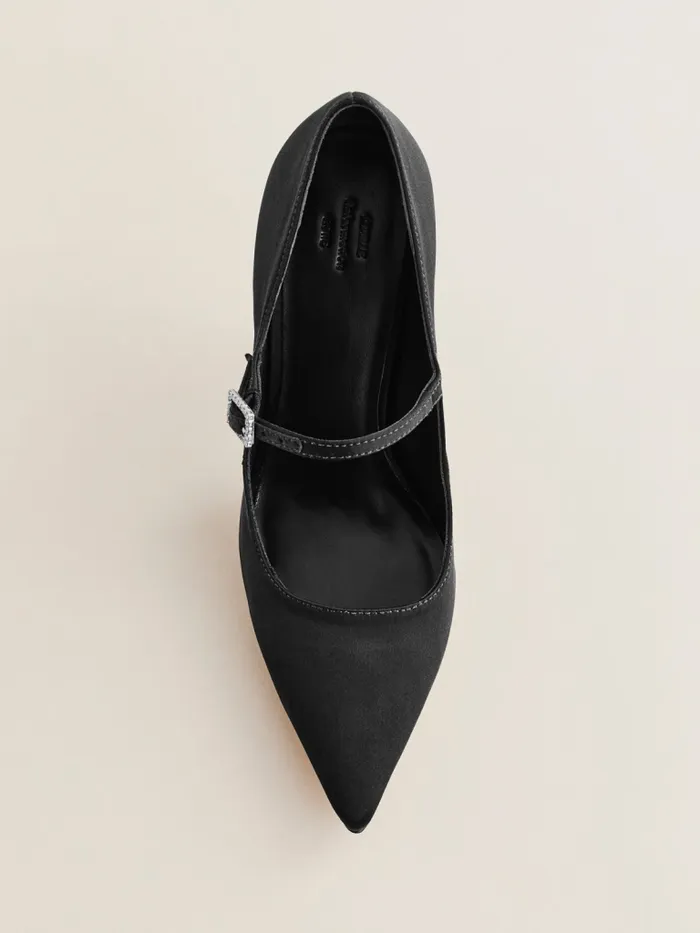 Reformation Heels Polly Mary Jane Pump Black Satin 8211 Women Reformation Heels Polly Mary Jane Pump Black Satin 8211 Women