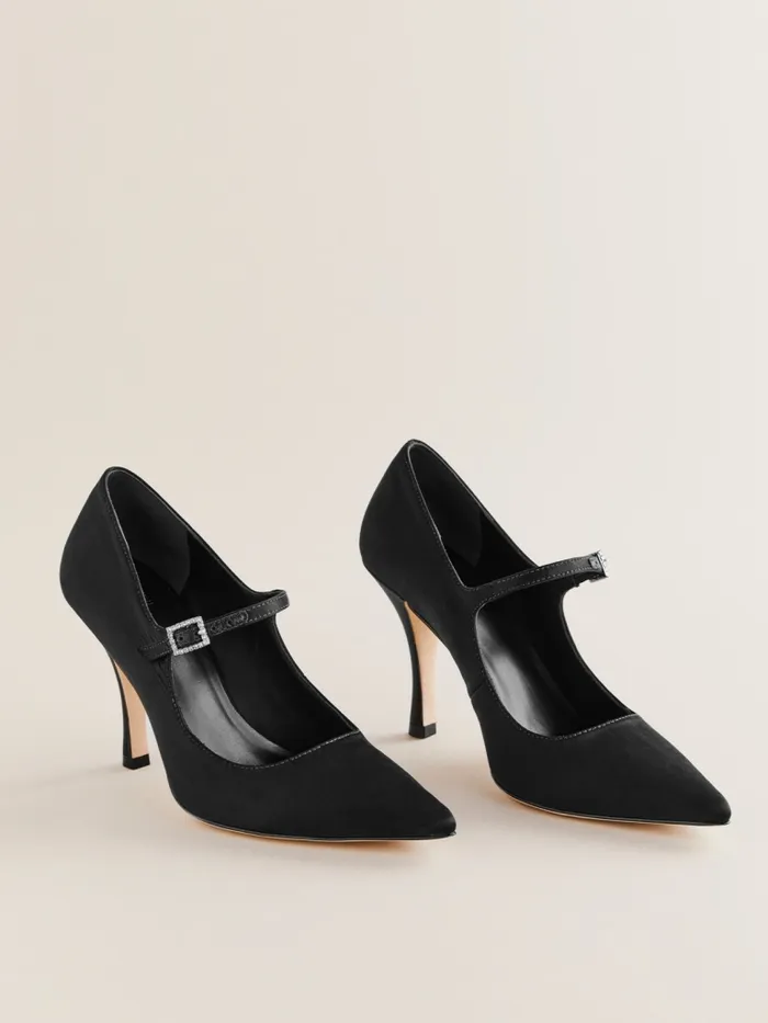 Reformation Heels Polly Mary Jane Pump Black Satin 8211 Women Reformation Heels Polly Mary Jane Pump Black Satin 8211 Women