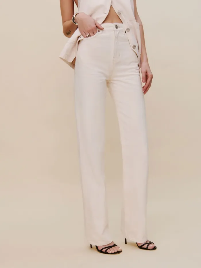 Reformation Jeans Wilder High Rise Wide Leg Cropped Jeans Fior Di Latte 8211 Women Reformation Jeans Wilder High Rise Wide Leg Cropped Jeans Fior Di Latte 8211 Women