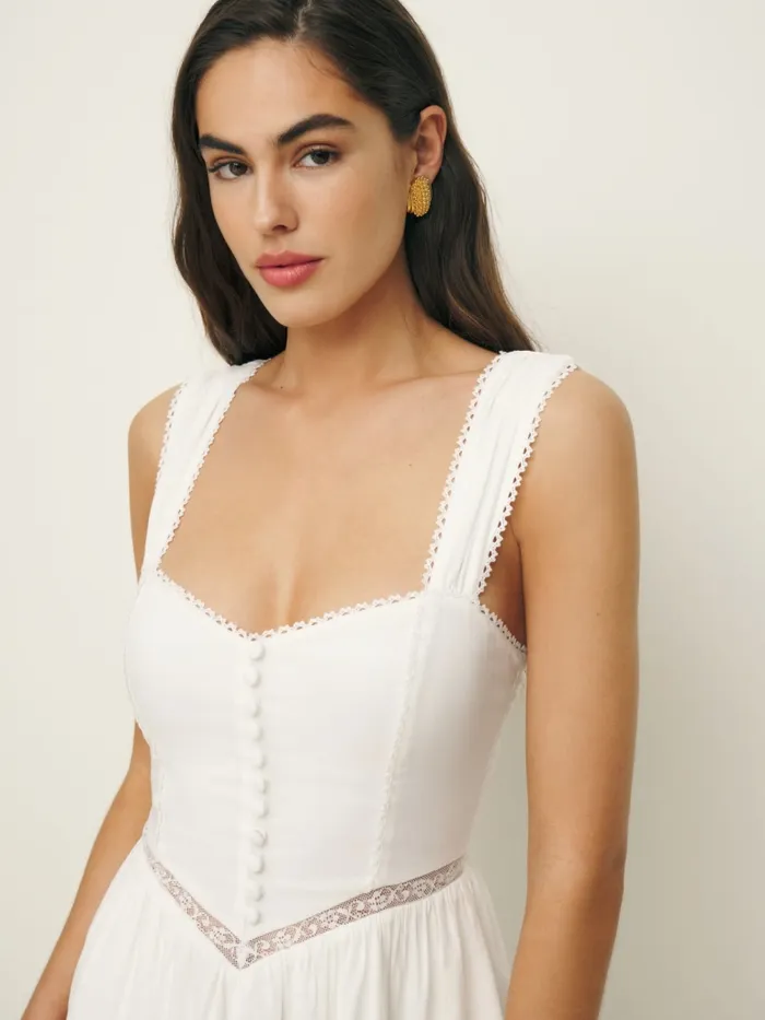 Reformation Jumpsuits Luisa Romper White 8211 Women