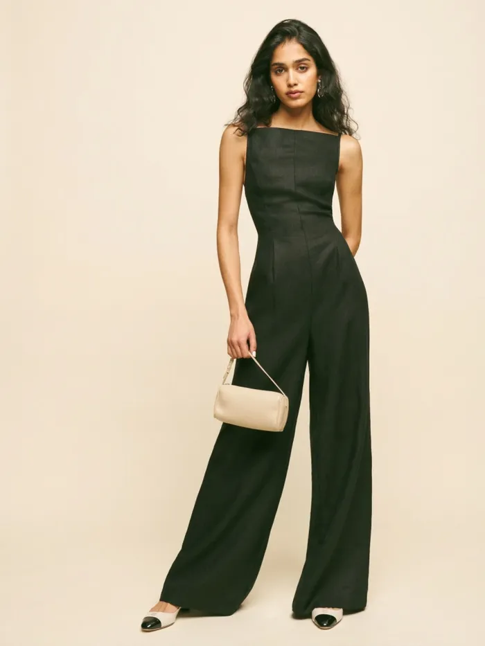Reformation Jumpsuits Petites Ciara Linen Jumpsuit Black 8211 Women Reformation Jumpsuits Petites Ciara Linen Jumpsuit Black 8211 Women
