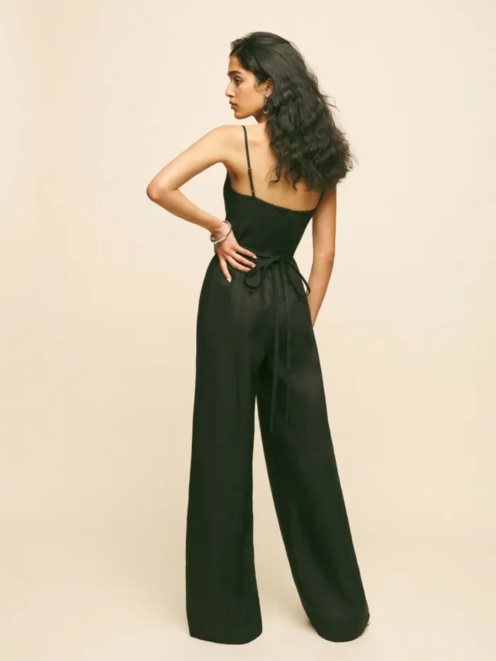 Reformation Jumpsuits Petites Ciara Linen Jumpsuit Black 8211 Women Reformation Jumpsuits Petites Ciara Linen Jumpsuit Black 8211 Women