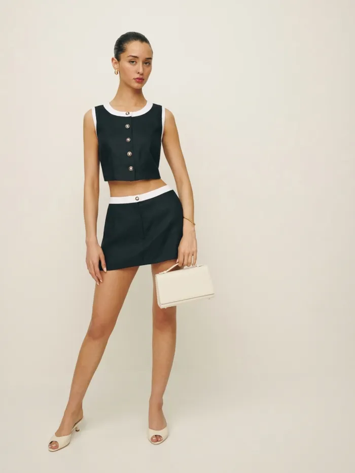 Reformation Jumpsuits Roxy Linen Two Piece Black 8211 Women