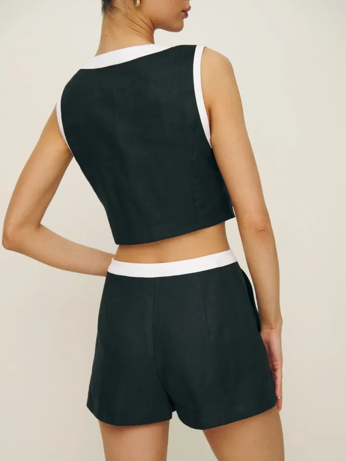 Reformation Jumpsuits Roxy Linen Two Piece Black 8211 Women Reformation Jumpsuits Roxy Linen Two Piece Black 8211 Women