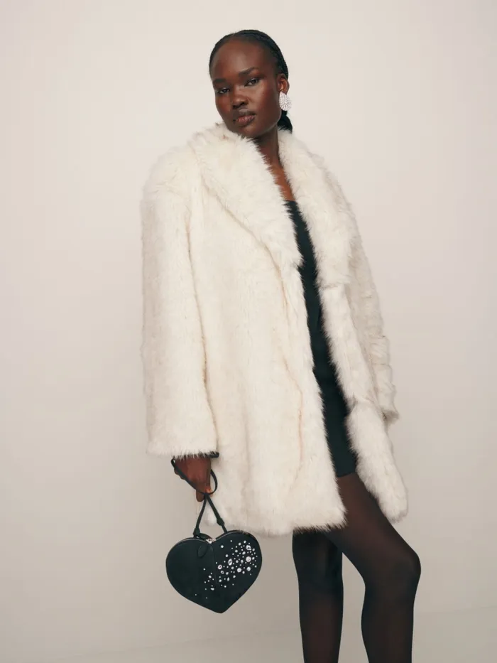 Reformation Outerwear Daya Oversized Coat Cream 8211 Women