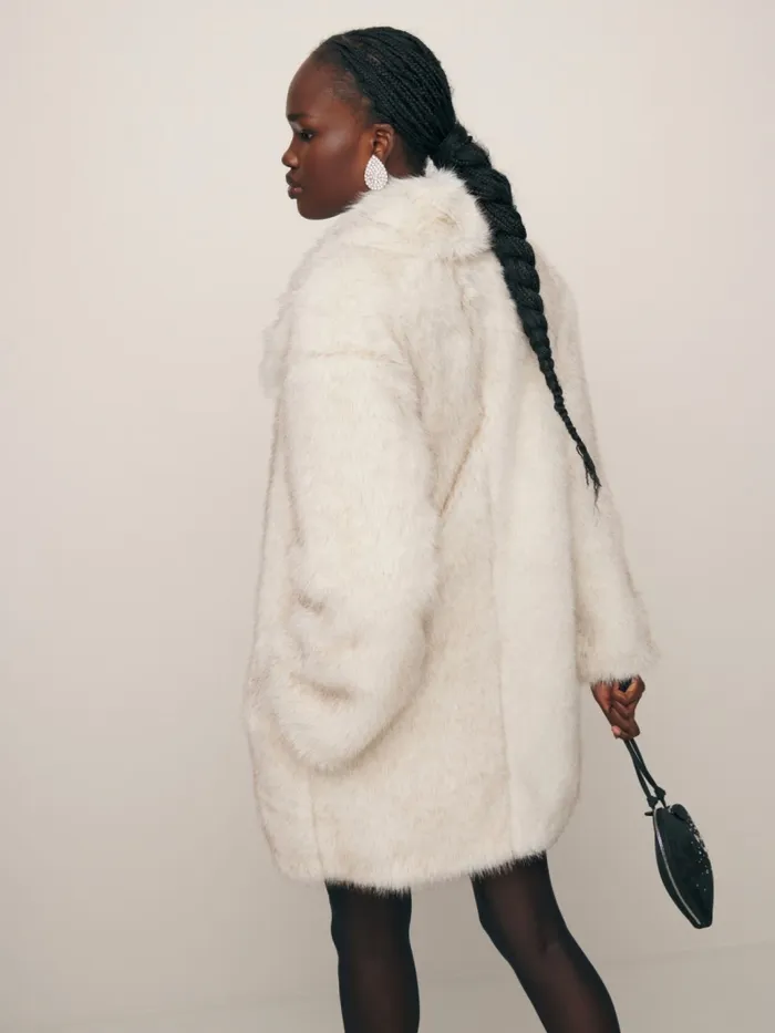 Reformation Outerwear Daya Oversized Coat Cream 8211 Women