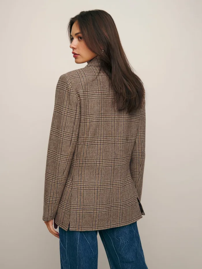 Reformation Outerwear Winston Blazer Toffee Plaid 8211 Women Reformation Outerwear Winston Blazer Toffee Plaid 8211 Women