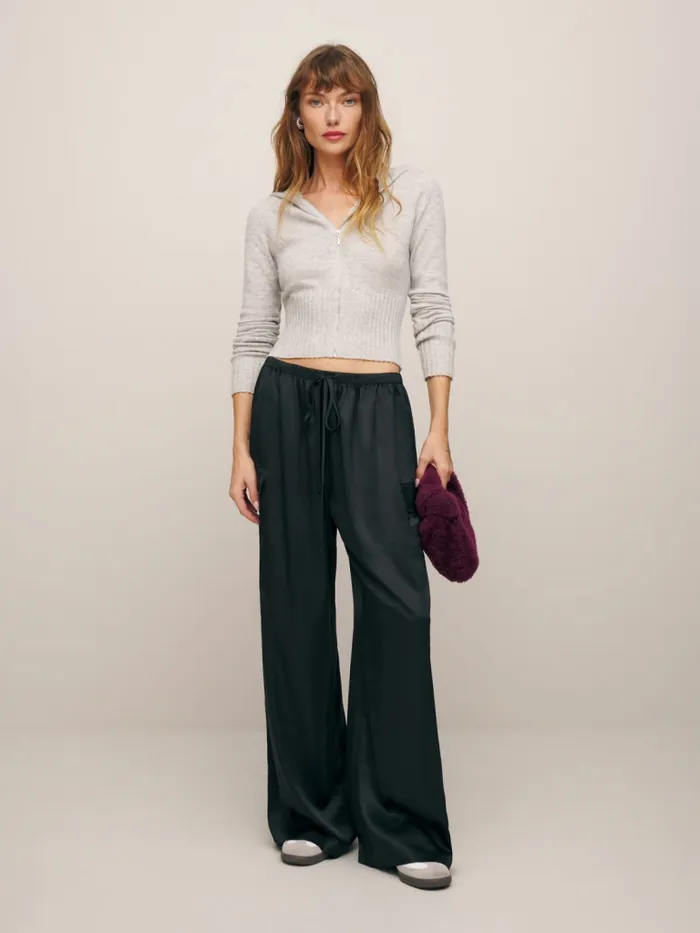 Reformation Pants Ethan Satin Pant Black 8211 Women
