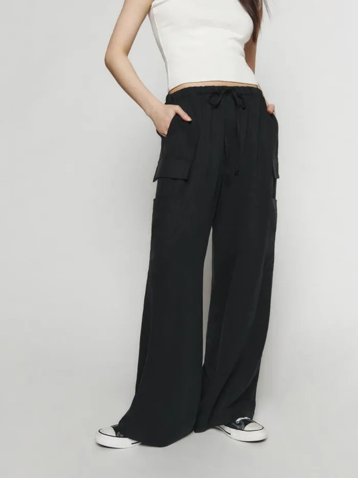 Reformation Pants Ethan Twill Pant Black 8211 Women