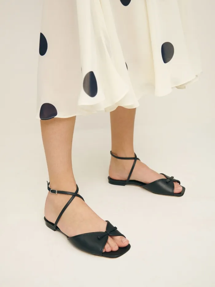 Reformation Sandals Gladys Flat Sandal Black Leather 8211 Women Reformation Sandals Gladys Flat Sandal Black Leather 8211 Women