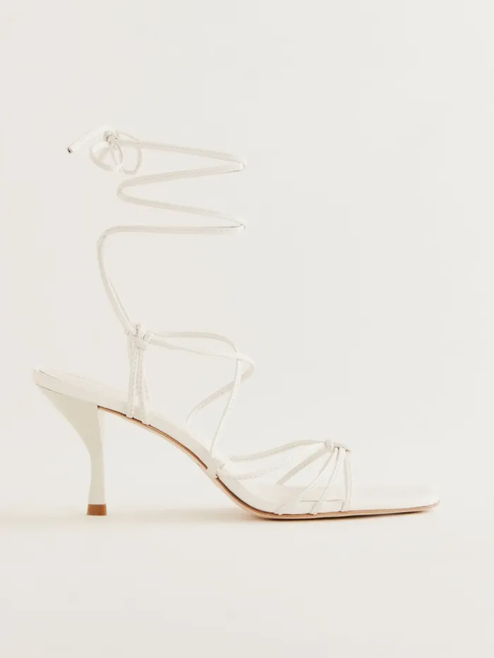 Reformation Sandals Gray Heeled Sandal White Leather 8211 Women Reformation Sandals Gray Heeled Sandal White Leather 8211 Women