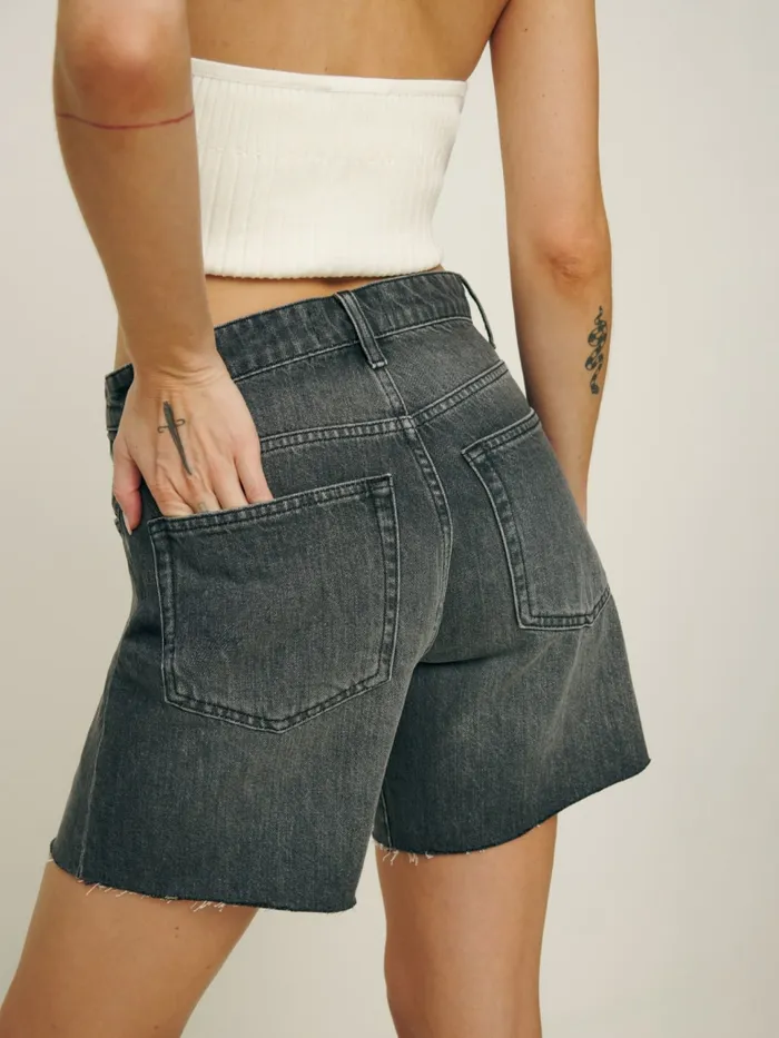 Reformation Shorts Raye Mid Rise Relaxed Jean Shorts Galveston 8211 Women