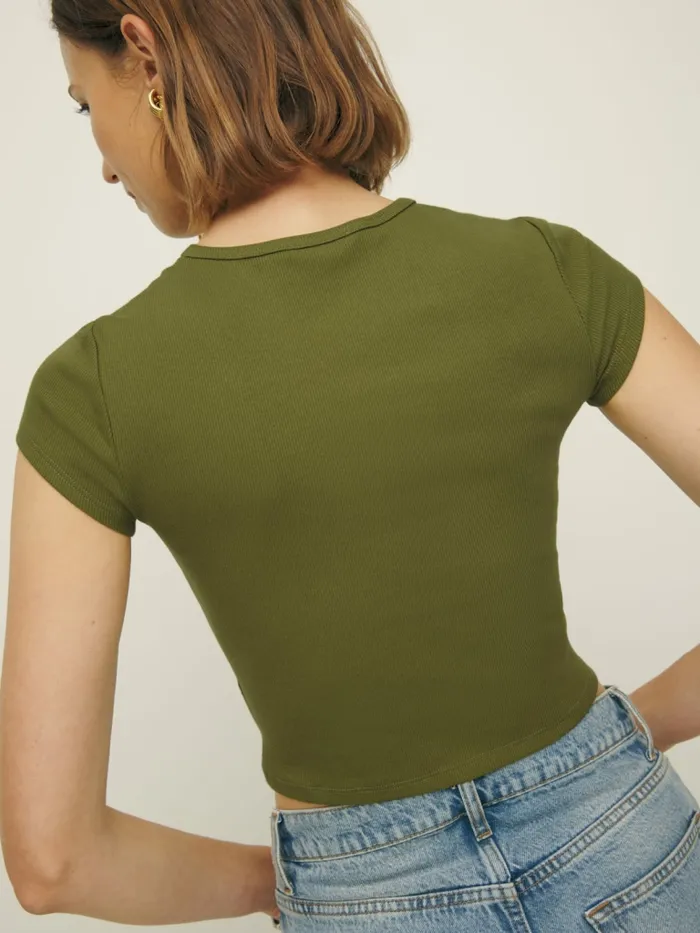 Reformation Tops Muse Tee Pear 8211 Women