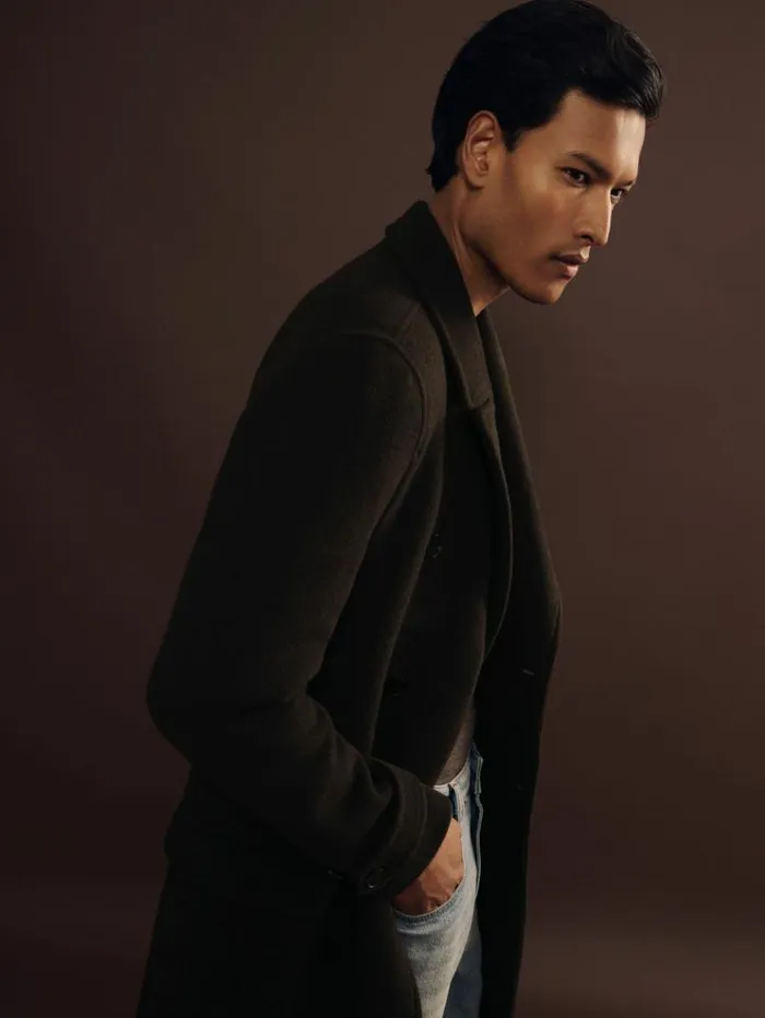 REISS Coats and Jackets Men Atelier WoolBlend Felt DoubleBreasted Coat Brown