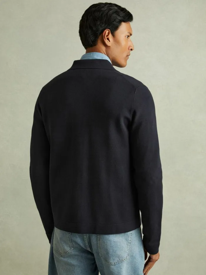 REISS Coats and Jackets Men Knitted Zip Through Jacket Navy