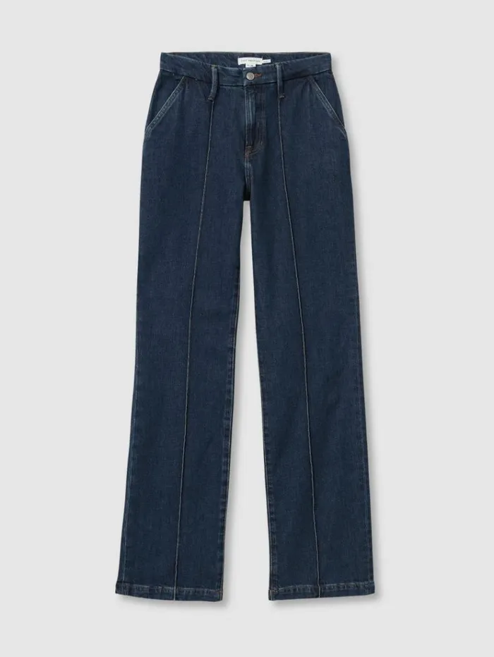 REISS Denim Women Good American StraightLeg Trouser Jeans Indigo Blue