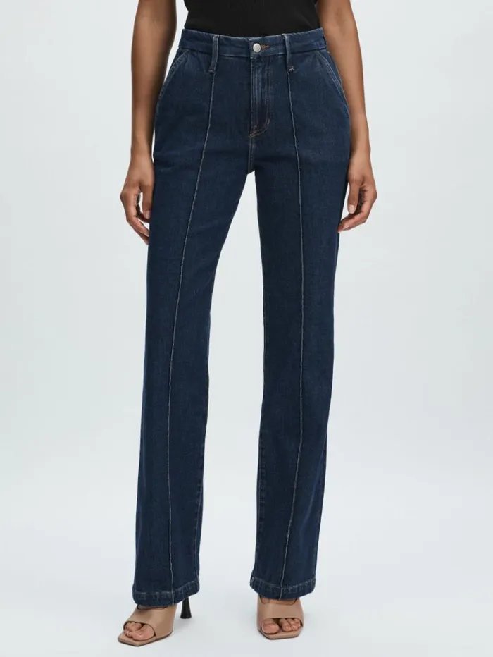REISS Denim Women Good American StraightLeg Trouser Jeans Indigo Blue