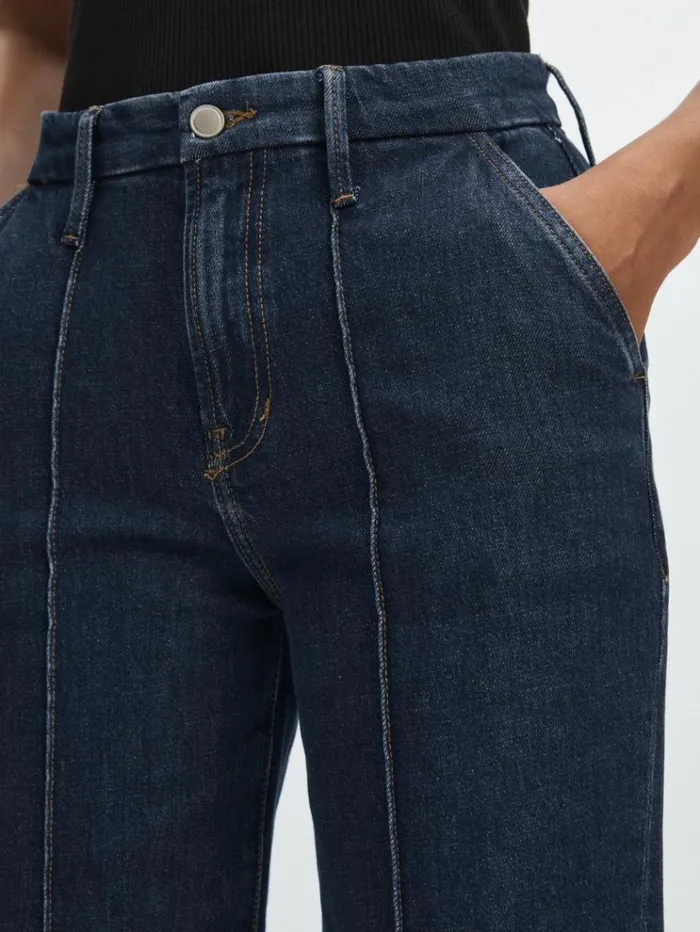 REISS Denim Women Good American StraightLeg Trouser Jeans Indigo Blue