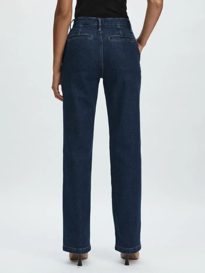 REISS Denim Women Good American StraightLeg Trouser Jeans Indigo Blue