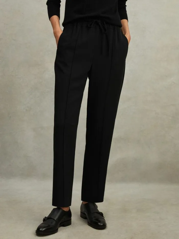 REISS Pants Women Pull On Trousers Black