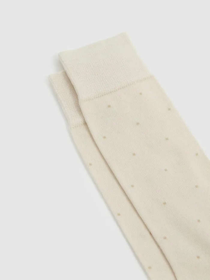 REISS Socks and Underwear Men Polka Dot Socks Oatmeal