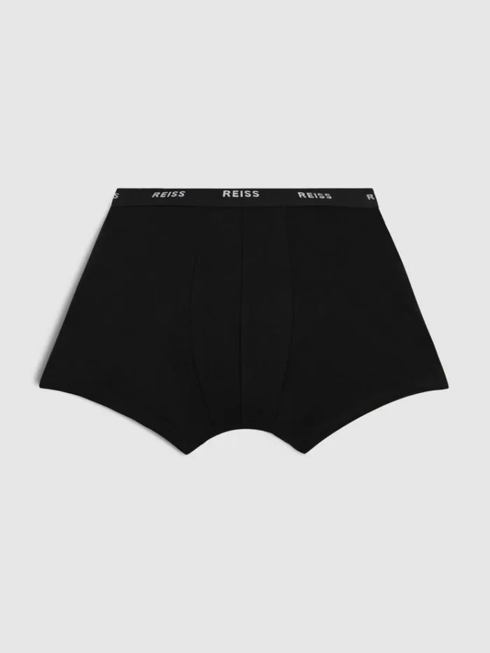 REISS Socks and Underwear Men Three Pack Organic Cotton Boxers Black