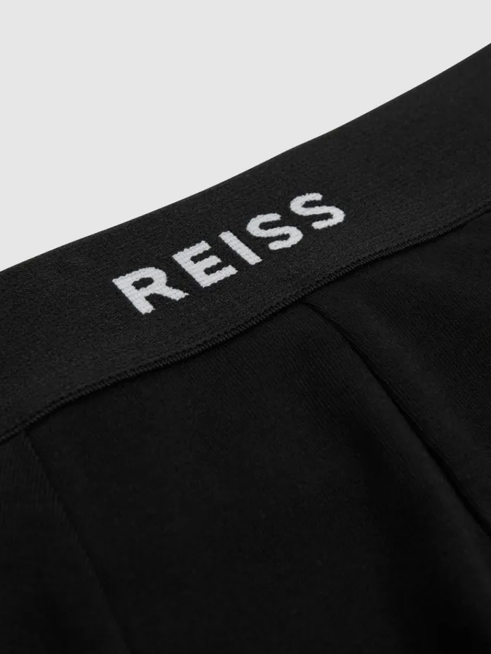 REISS Socks and Underwear Men Three Pack Organic Cotton Boxers Black