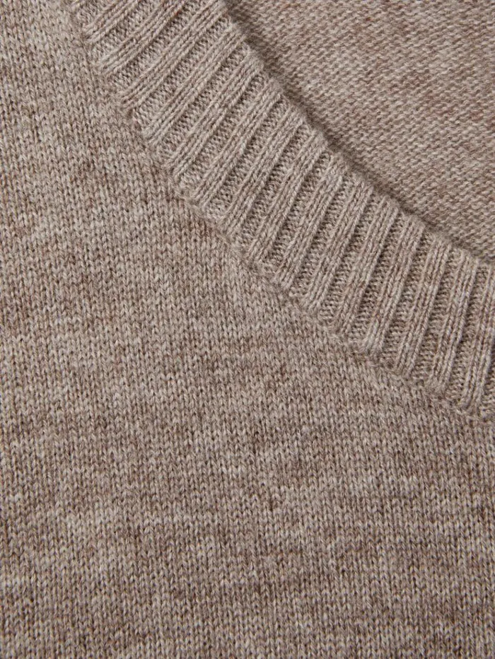 REISS Sweaters Women Wool Blend Crew Neck Jumper With Cashmere Neutral