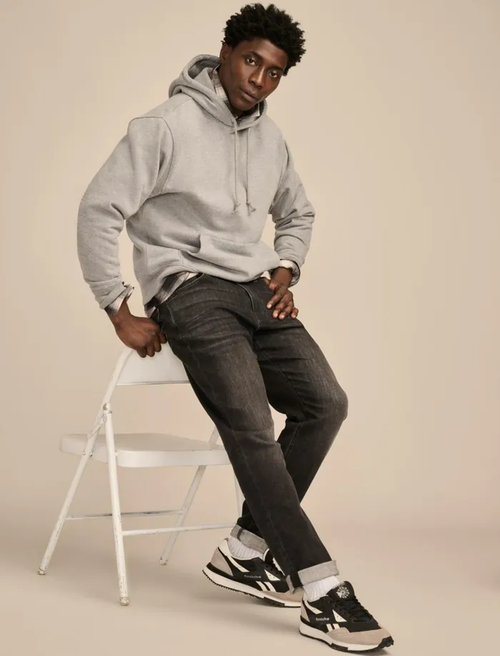 Relaxed Fleece Hoodie Heather Grey Men Lucky Brand Activewear