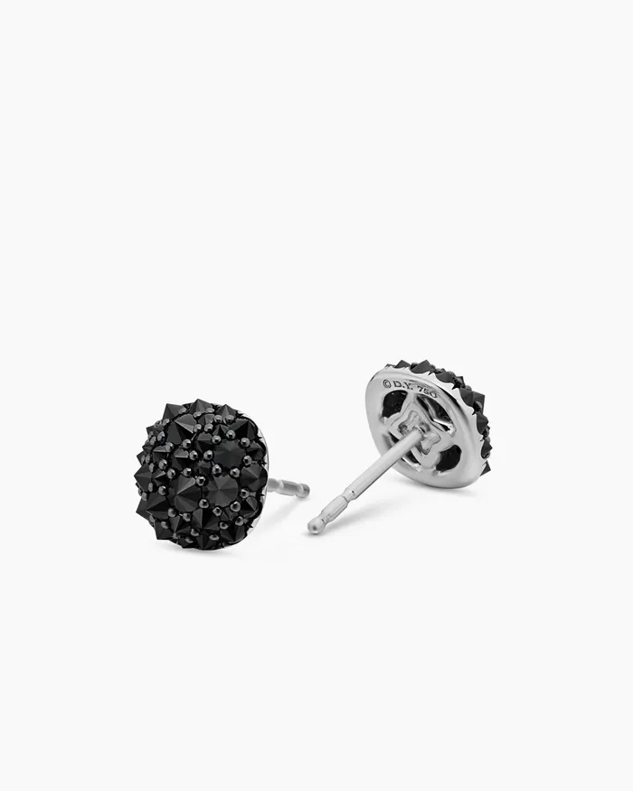 Reverse Set Pav Cushion Stud Earrings In 18K White Gold With Black Diamonds 85mm Women David Yurman Stud Reverse Set Pav Cushion Stud Earrings In 18K White Gold With Black Diamonds 85mm Women David Yurman Stud
