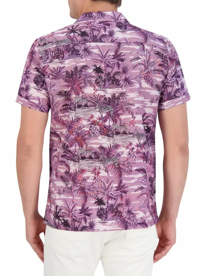 Robert Graham Button Down Shirts Men Makara Short Sleeve Button Down Shirt Lilac