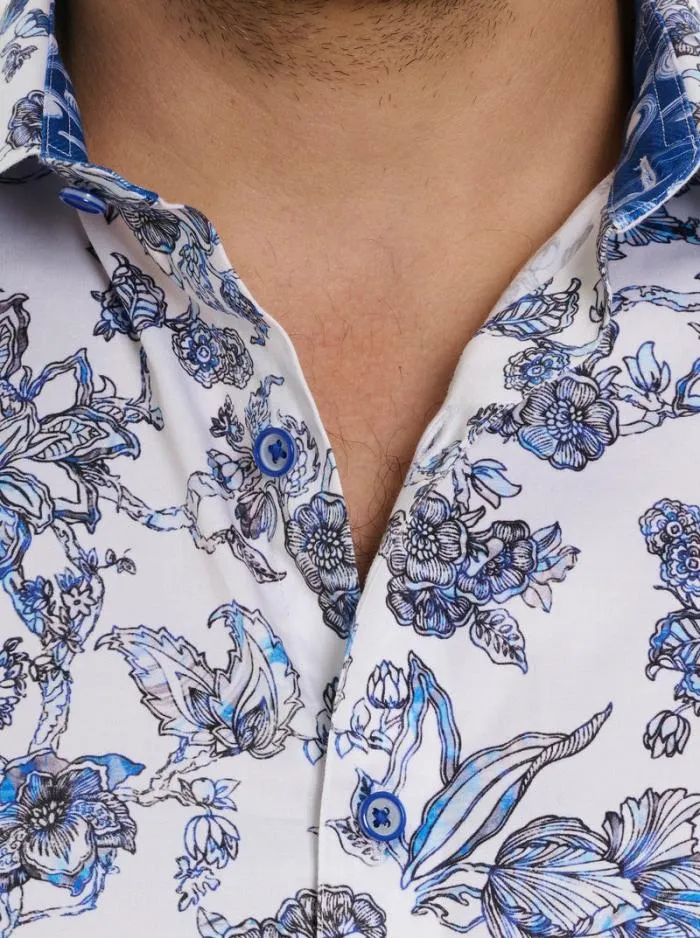 Robert Graham Button Down Shirts Men Sea Bloom Long Sleeve Button Down Shirt Classic