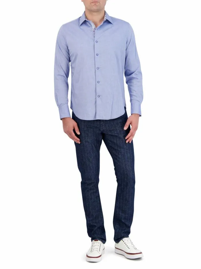 Robert Graham Button Down Shirts Men Wayfarer Long Sleeve Button Down Shirt Navy
