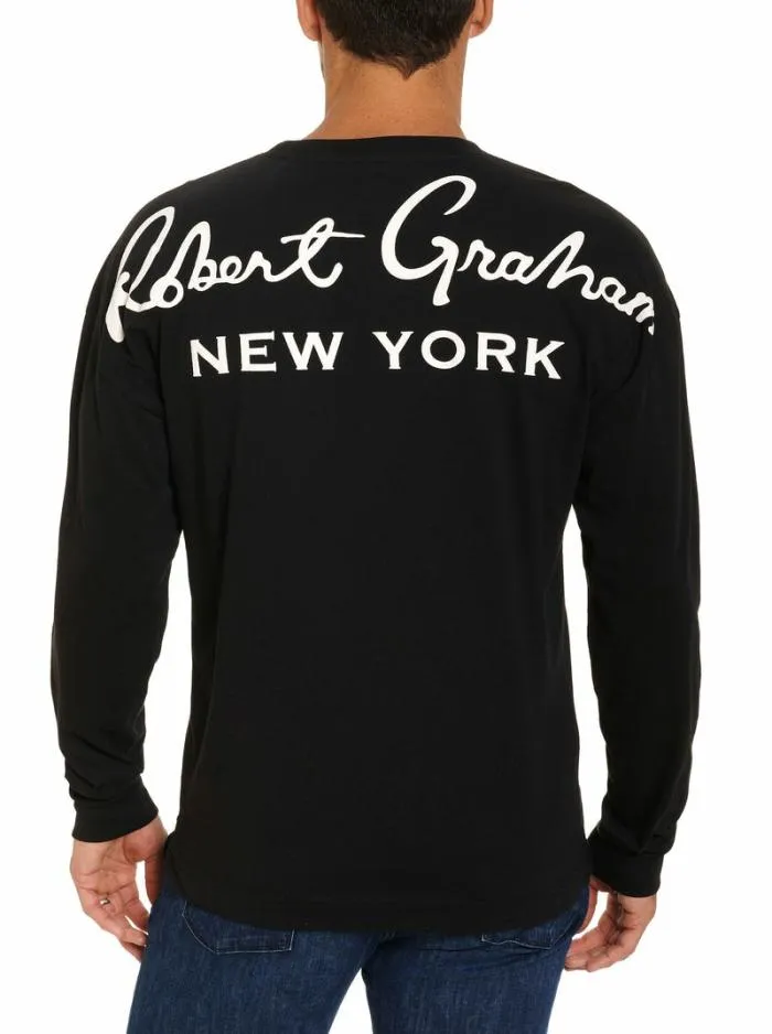 Robert Graham Sweaters and Knits Men New York Long Sleeve TShirt Black