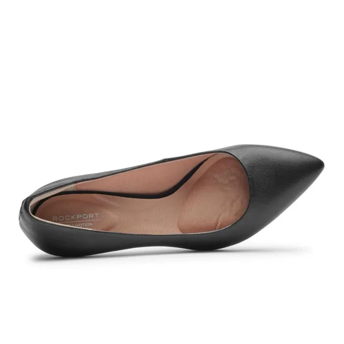 Rockport Heels Women Total Motion 75mm Pointed Toe Heel Black Texture Leather Rockport Heels Women Total Motion 75mm Pointed Toe Heel Black Texture Leather