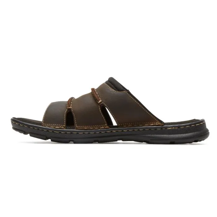 Rockport Sandals Men Darwyn Slide Brown Ii Lea