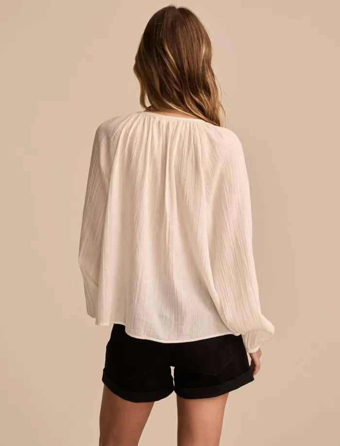 Ruffle Tuxedo Blouse Tofu Women Lucky Brand Blouses