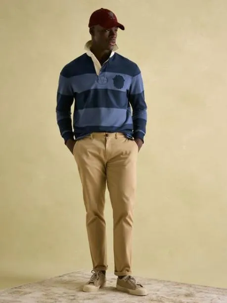 Rugby Shirts Men Joules Navy Embellished Cut And Sew Rugby Shirt