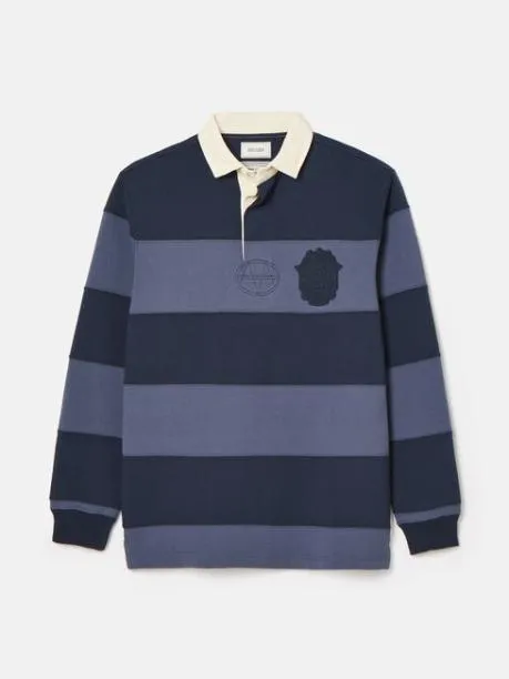 Rugby Shirts Men Joules Navy Embellished Cut And Sew Rugby Shirt
